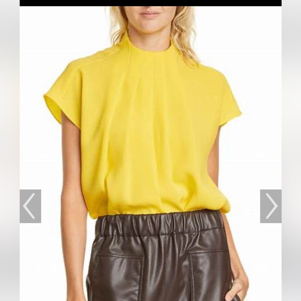 NWOT Tibi, Esme pleated crepe blouse. Size M.